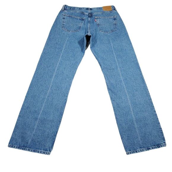 Levi's Premium 501 '90s Straight Baggy Jeans Blue Women's Size 30 x 32 Y2K Loose - Picture 3 of 12